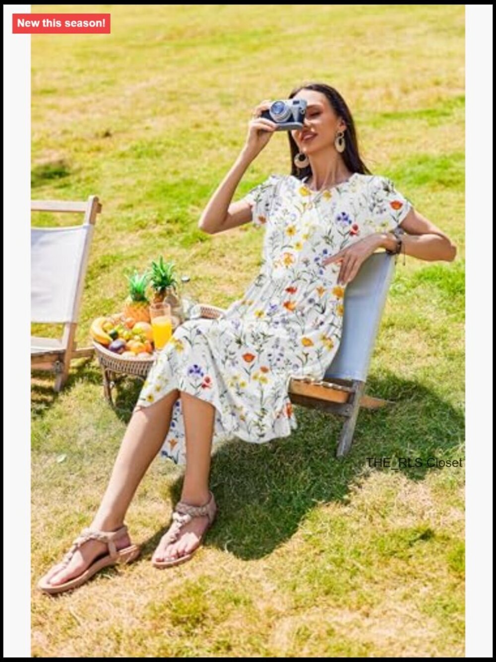 Women Summer Short Sleeve Midi Dress with Pockets Casual A-Line Flowy T-Shirt - Picture 4 of 5